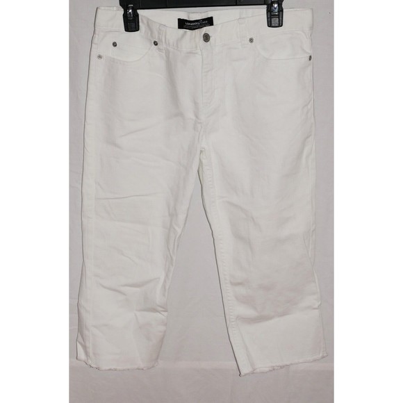 Victoria Secret London Jean Stretch Premium Quality Denim Capris Size 8 - Picture 2 of 8